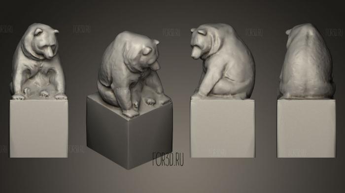 Bear Statue_2 stl model for CNC